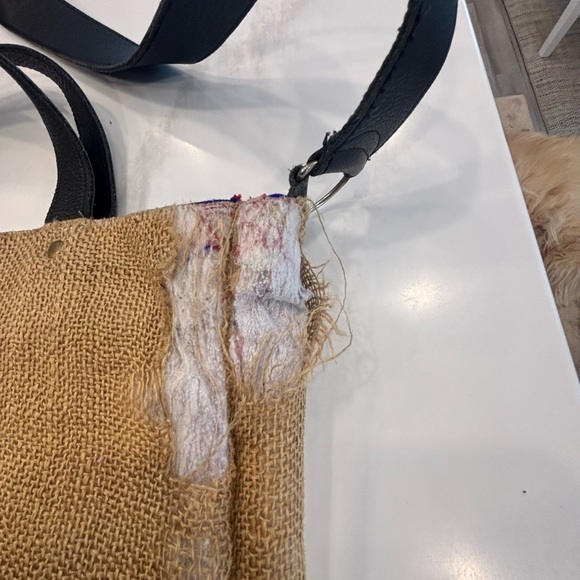 FEED Kenya Natural Jute Tote with Multicolor Beading plus small crossbody bag - Picture 8 of 10